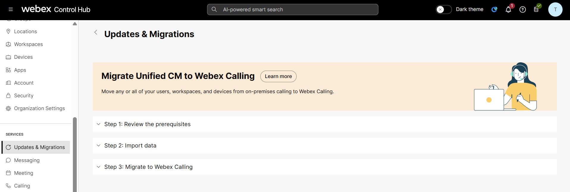 steps to Migrate Unified CM to Webex Calling