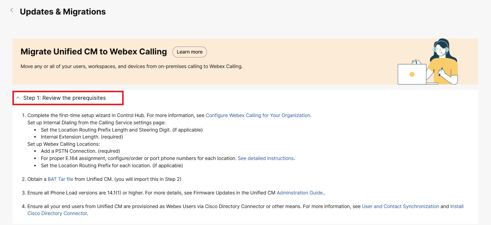 Step1: Review prerequisites for migration