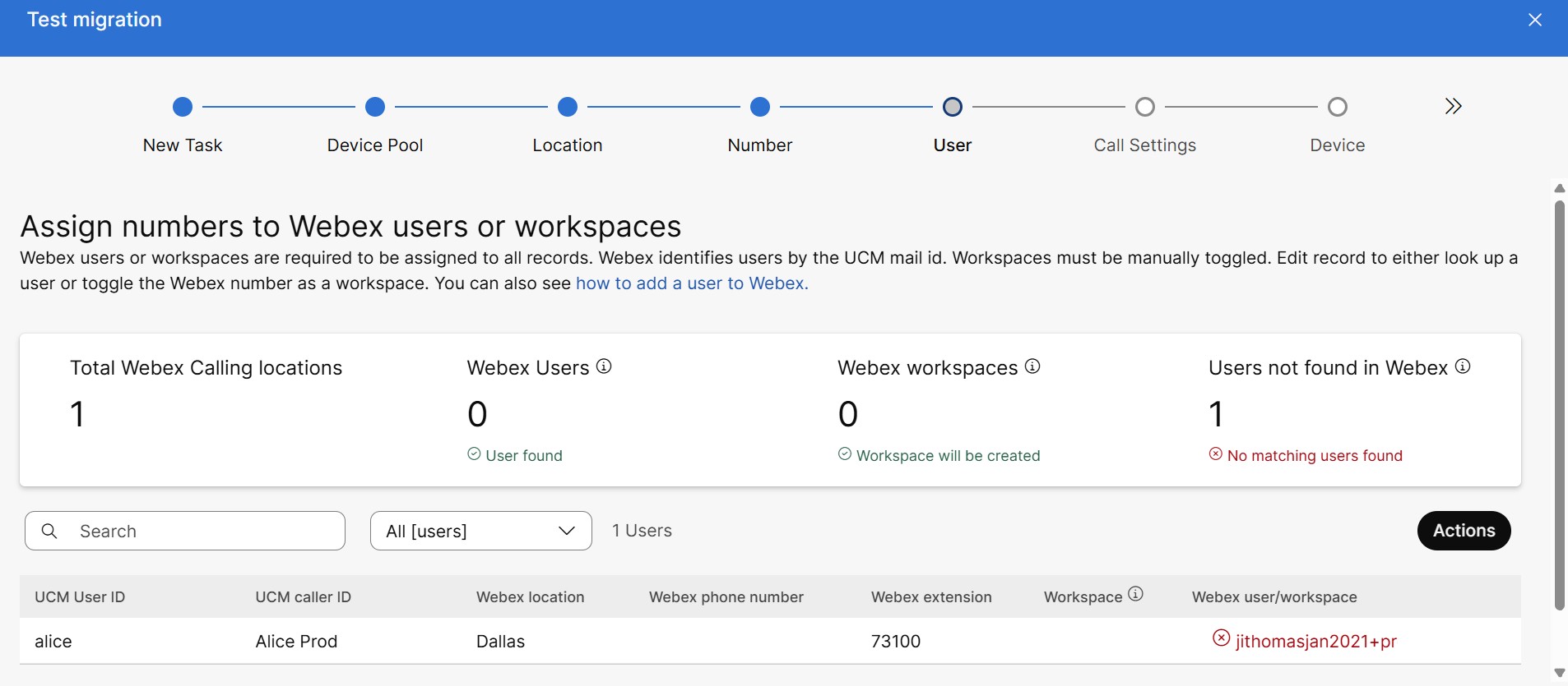 Assign Numbers to a User or a Workspace