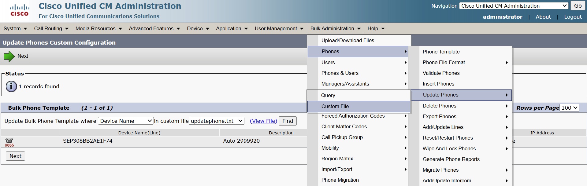 Update Phones Using Custom Files
