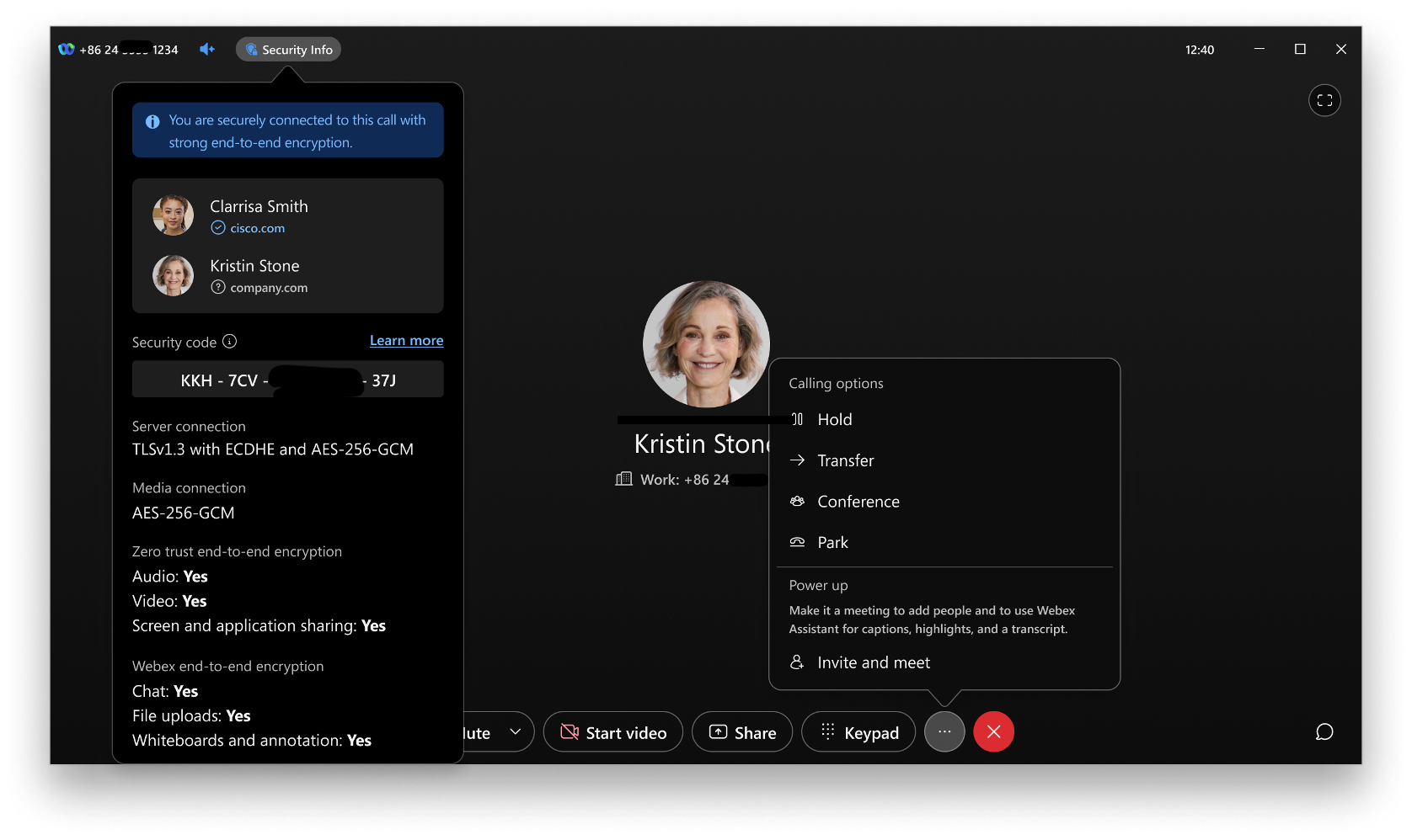 E2EE during a call