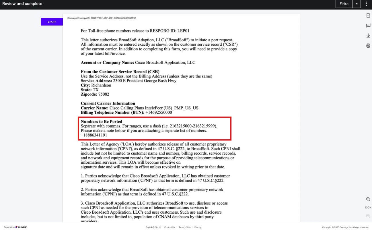 LOA agreement sample