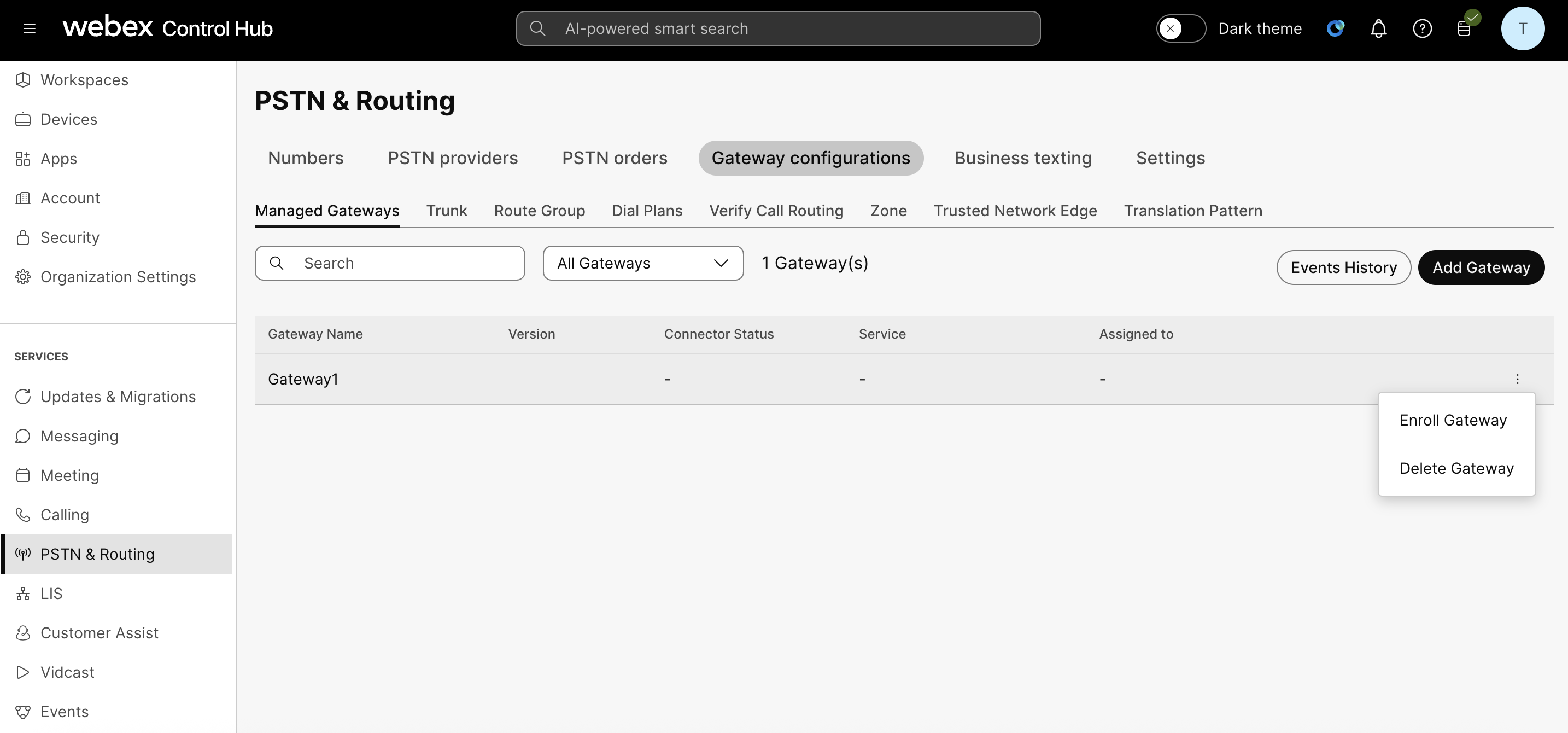 Manage Gateway
