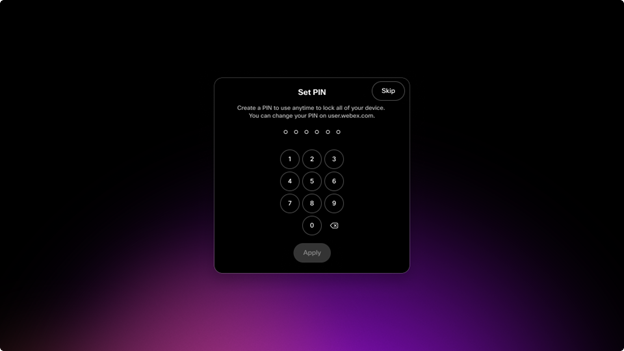 Set PIN. Create a PIN to use anytime to lock all of your devices.