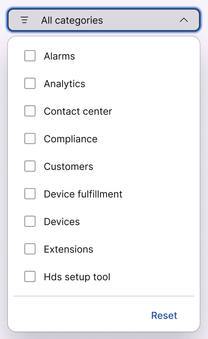 Administrator audit event categories.