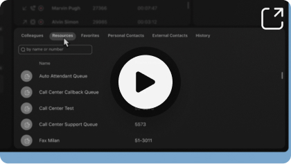 Video thumbnail demonstrating how to search using the resources directory in the Attendant Console.