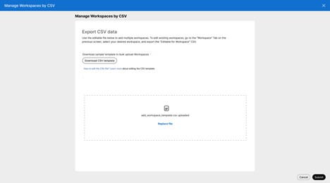 Manage Workspaces by CSV.