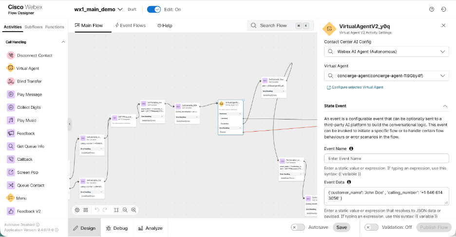 Virtual Agent V2 activity in Flow designer