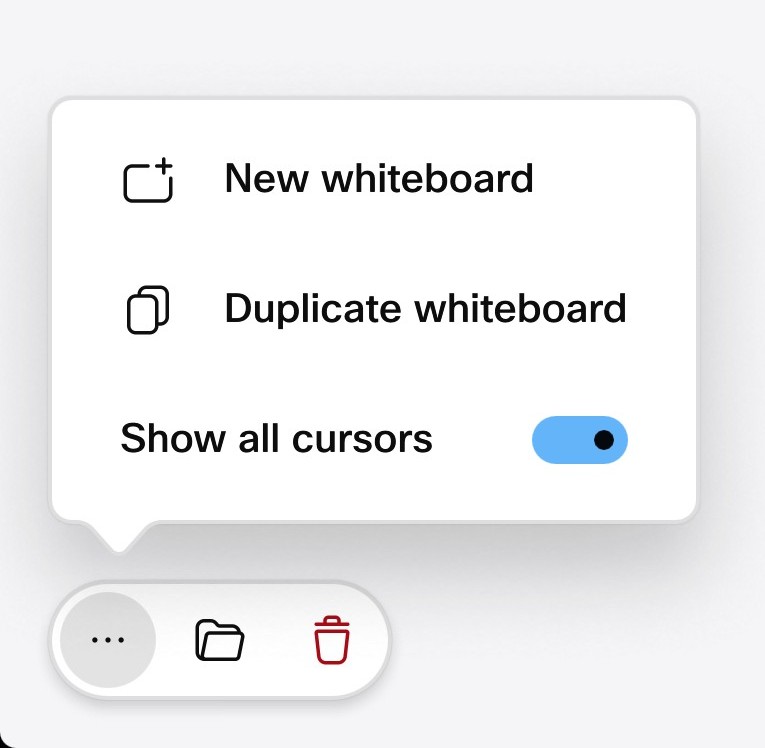 'Show all cursors' on a whiteboard, toggled ON