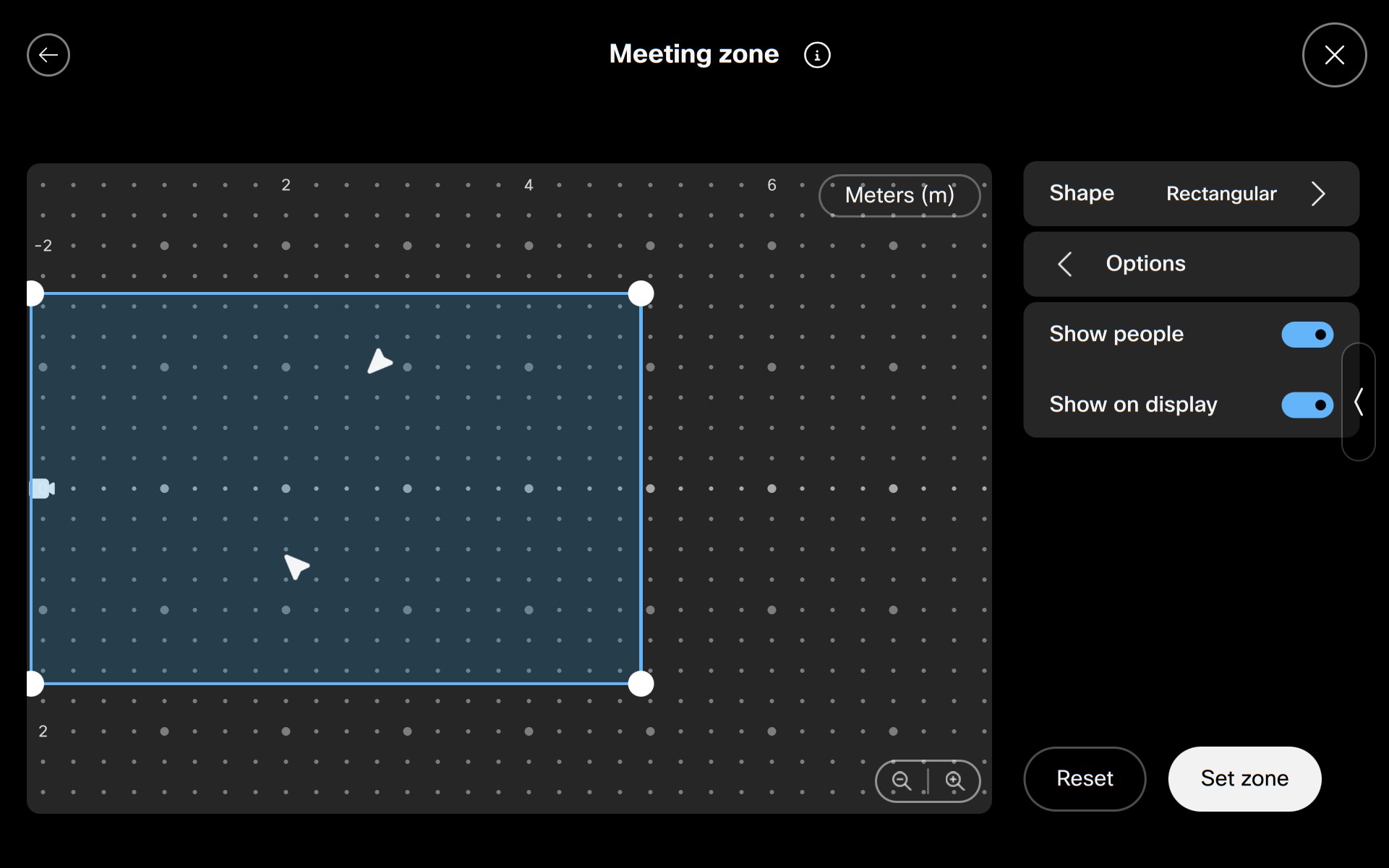 meeting zone user interface