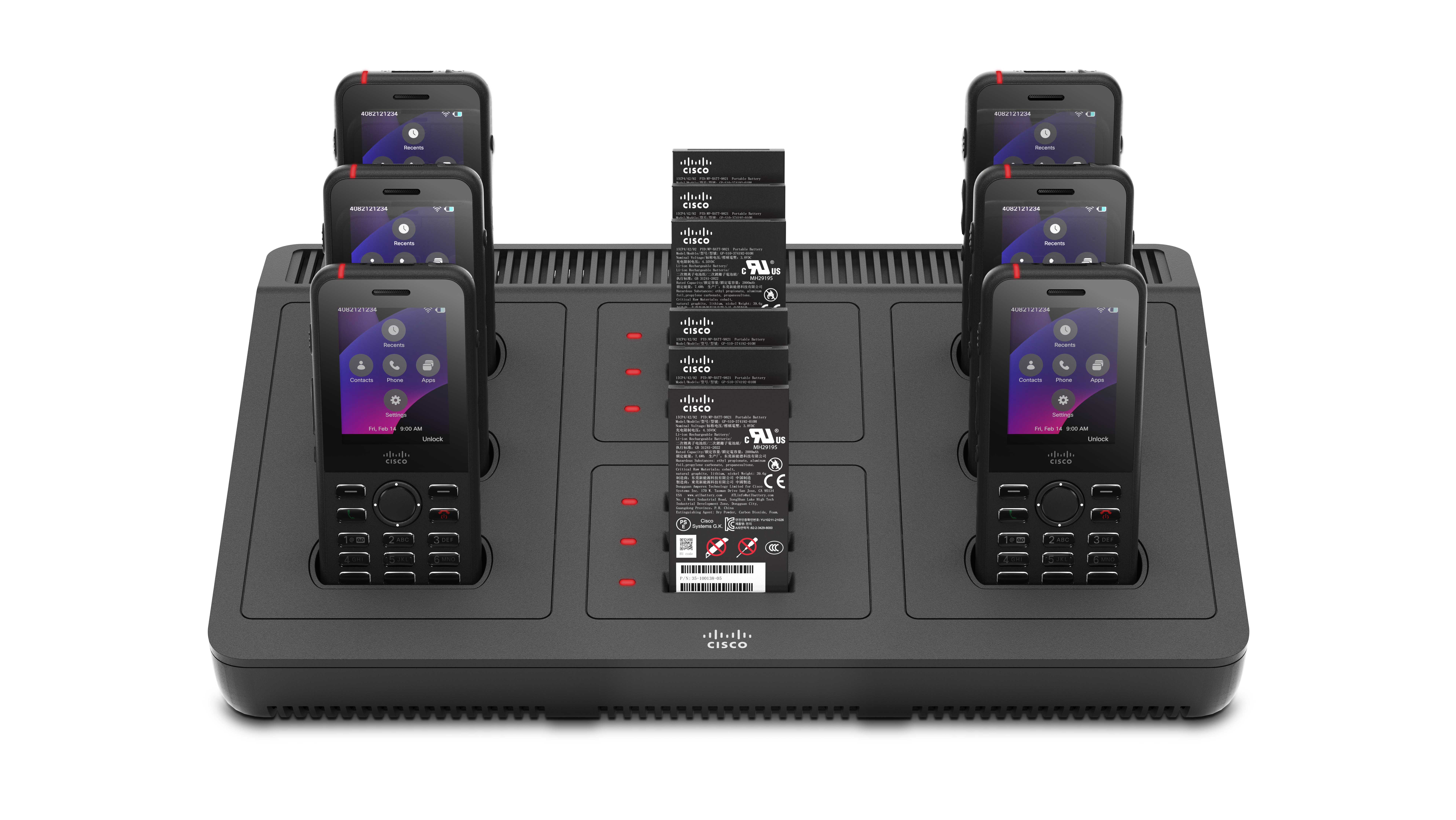 illustration of Cisco Wireless IP Phone 9821 and 9821 Multi Charger
