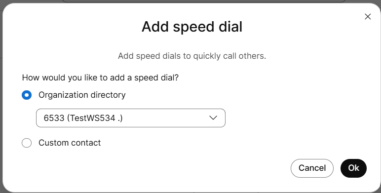 Add speed dial under monitoring