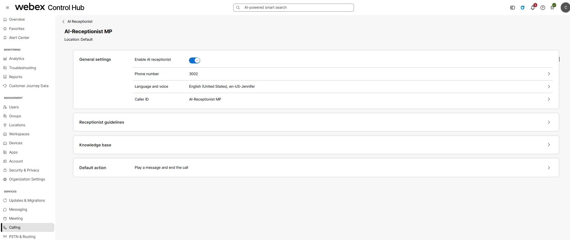 Create a new AI Receptionist client