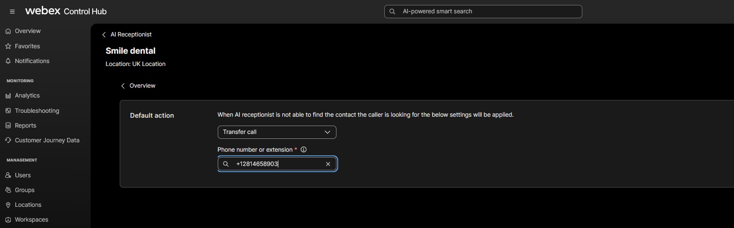 Add a phone number to transfer a call