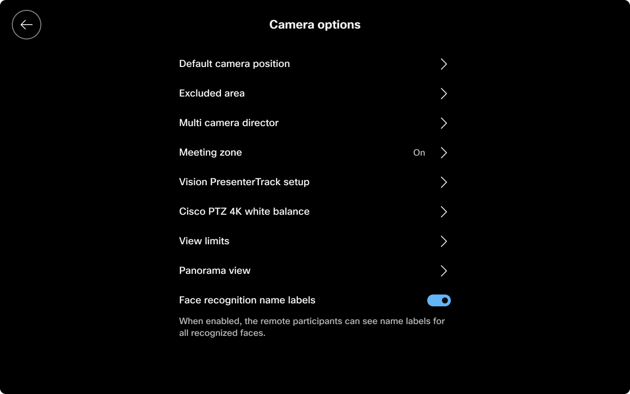 camera options