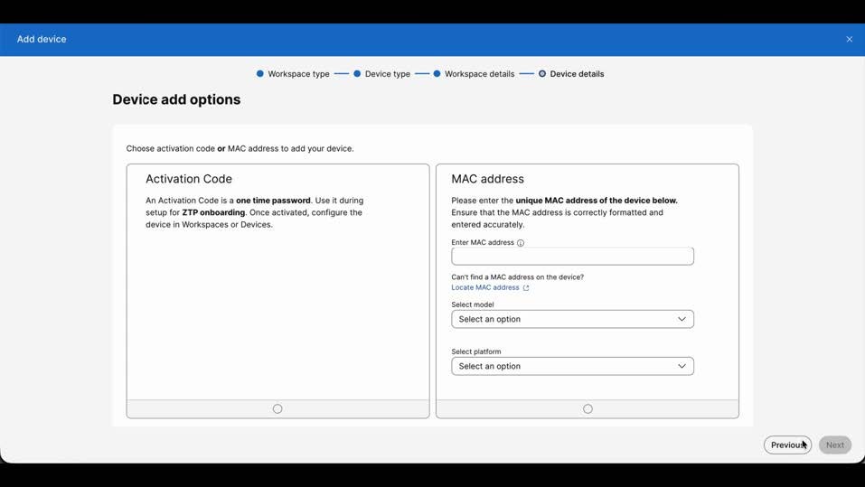 Add device by MAC address
