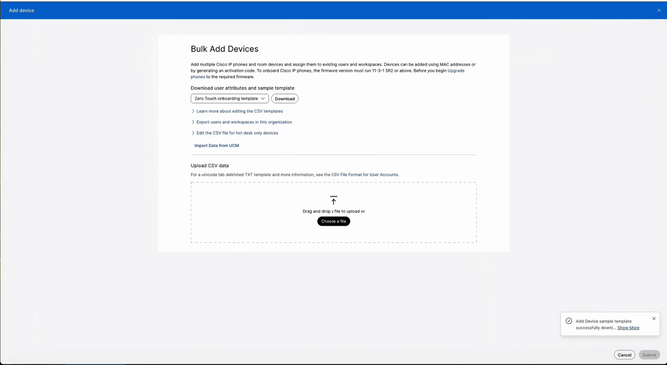 Zero touch template selection