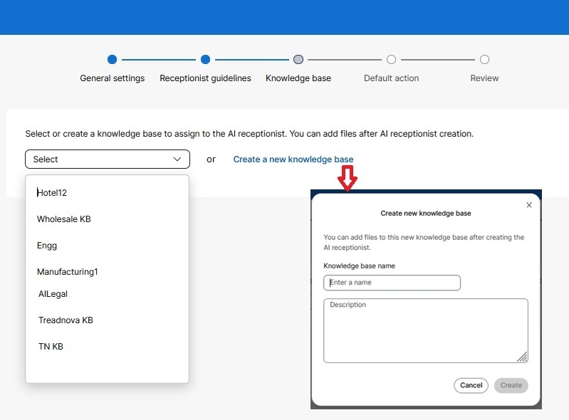 Steps to configure a knowledge base