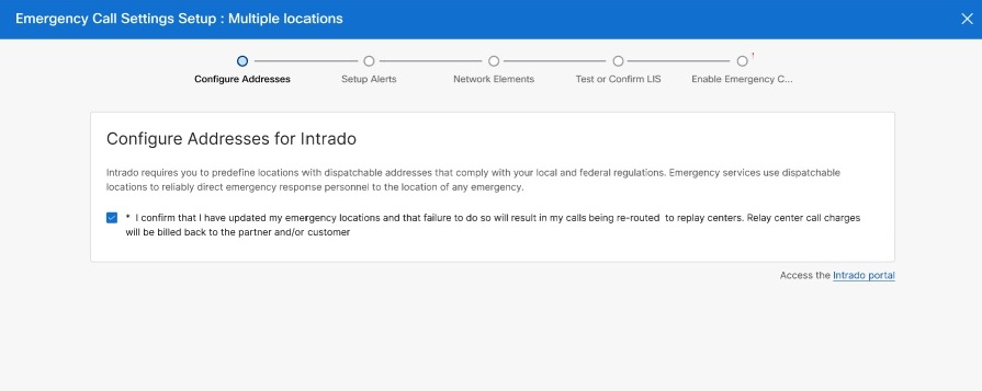 Add your building and location details for Intrado