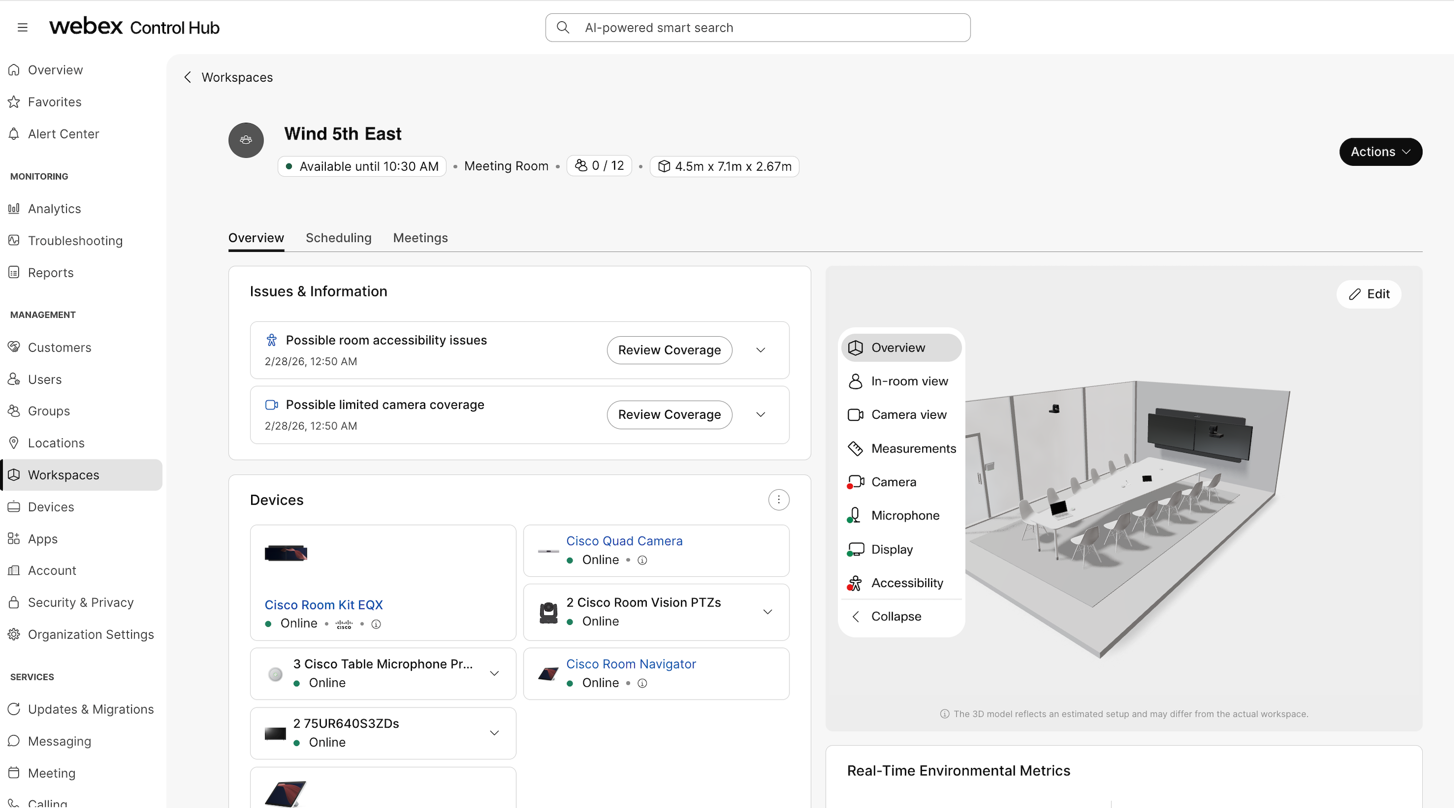 Decorative image of a workspace details page in Control Hub
