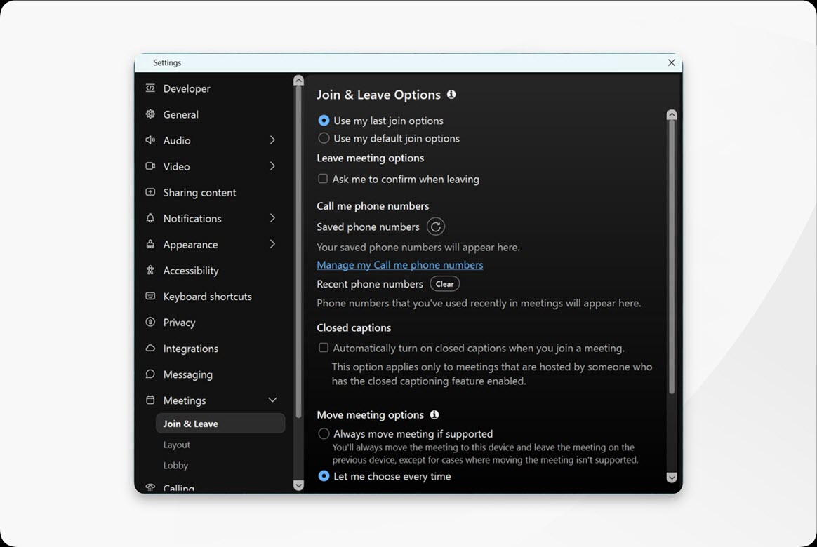 Ask me to confirm when leaving check box in Webex App settings