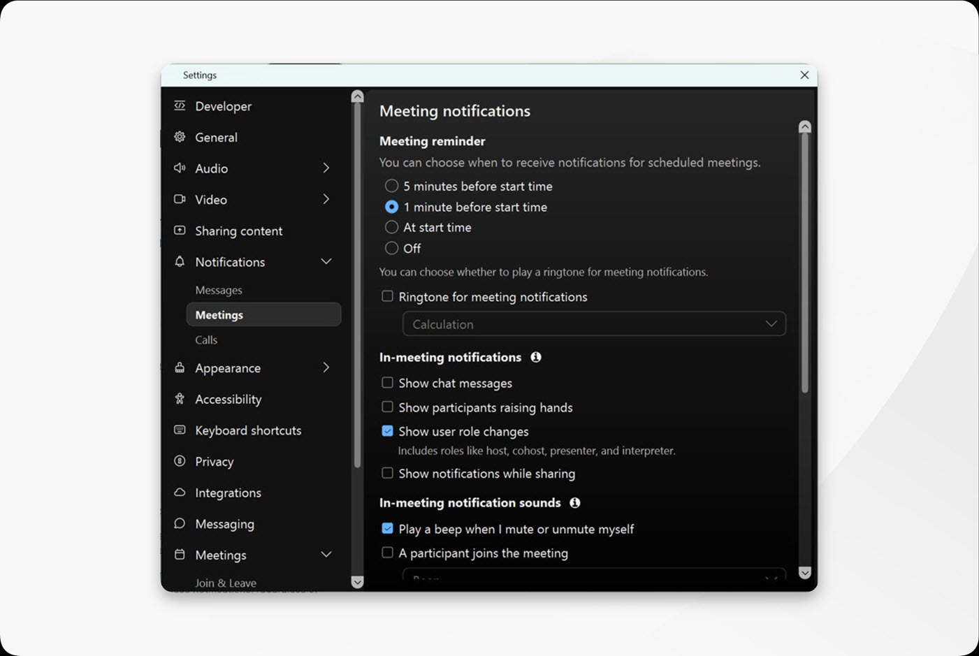 In-meeting notifications in Webex App