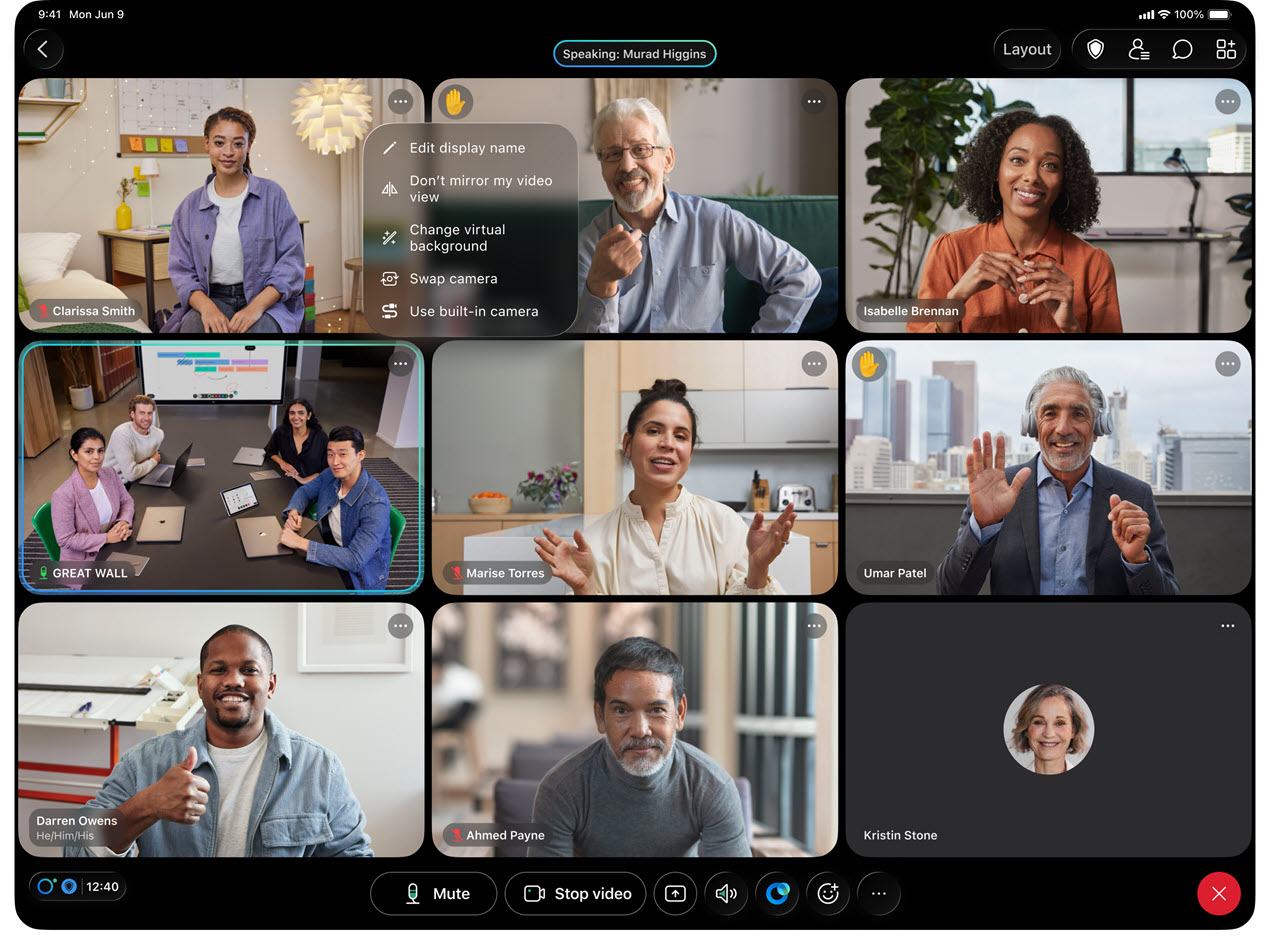 Use built-in camera option in your self view video