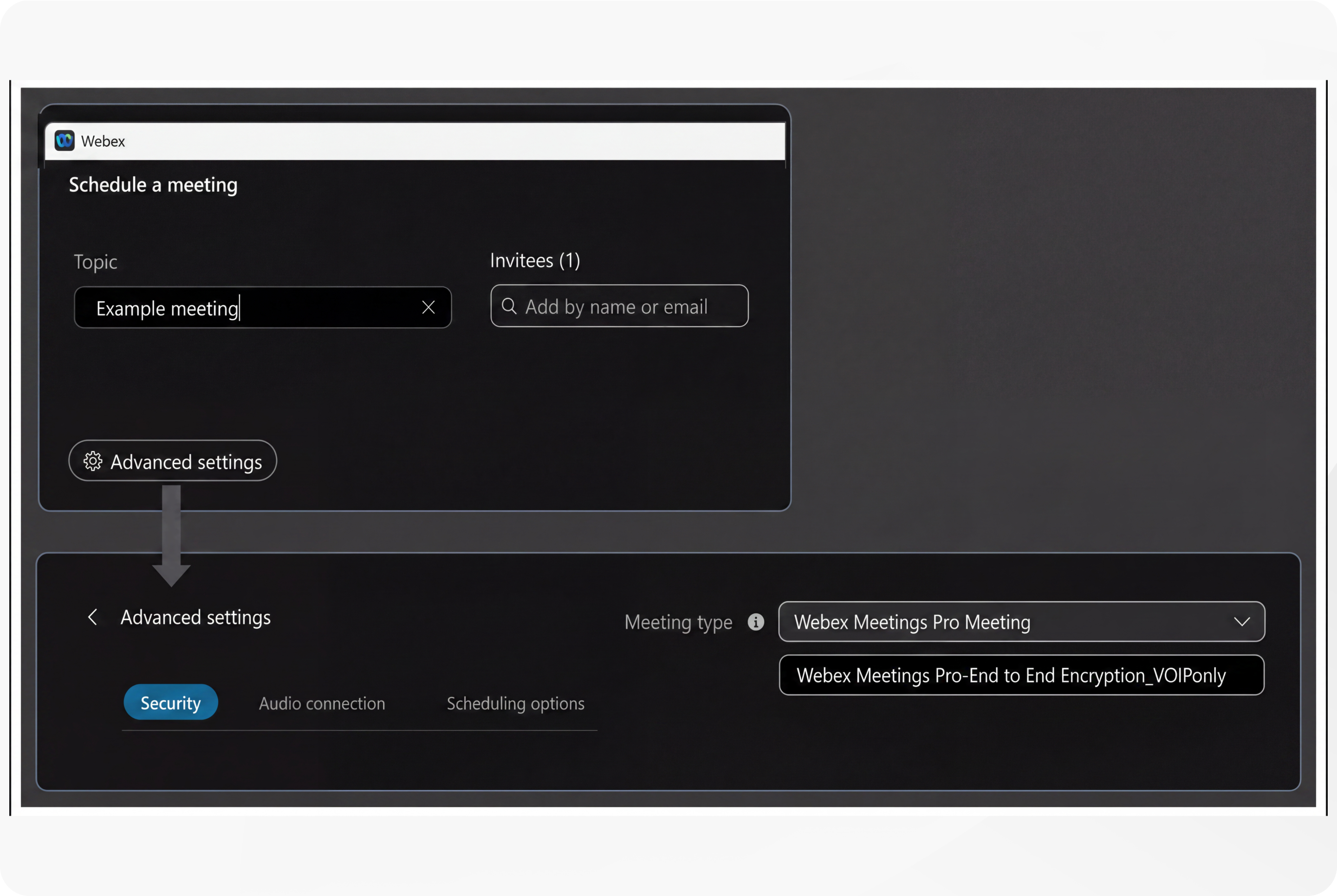 Schedule a meeting—Select the meeting type