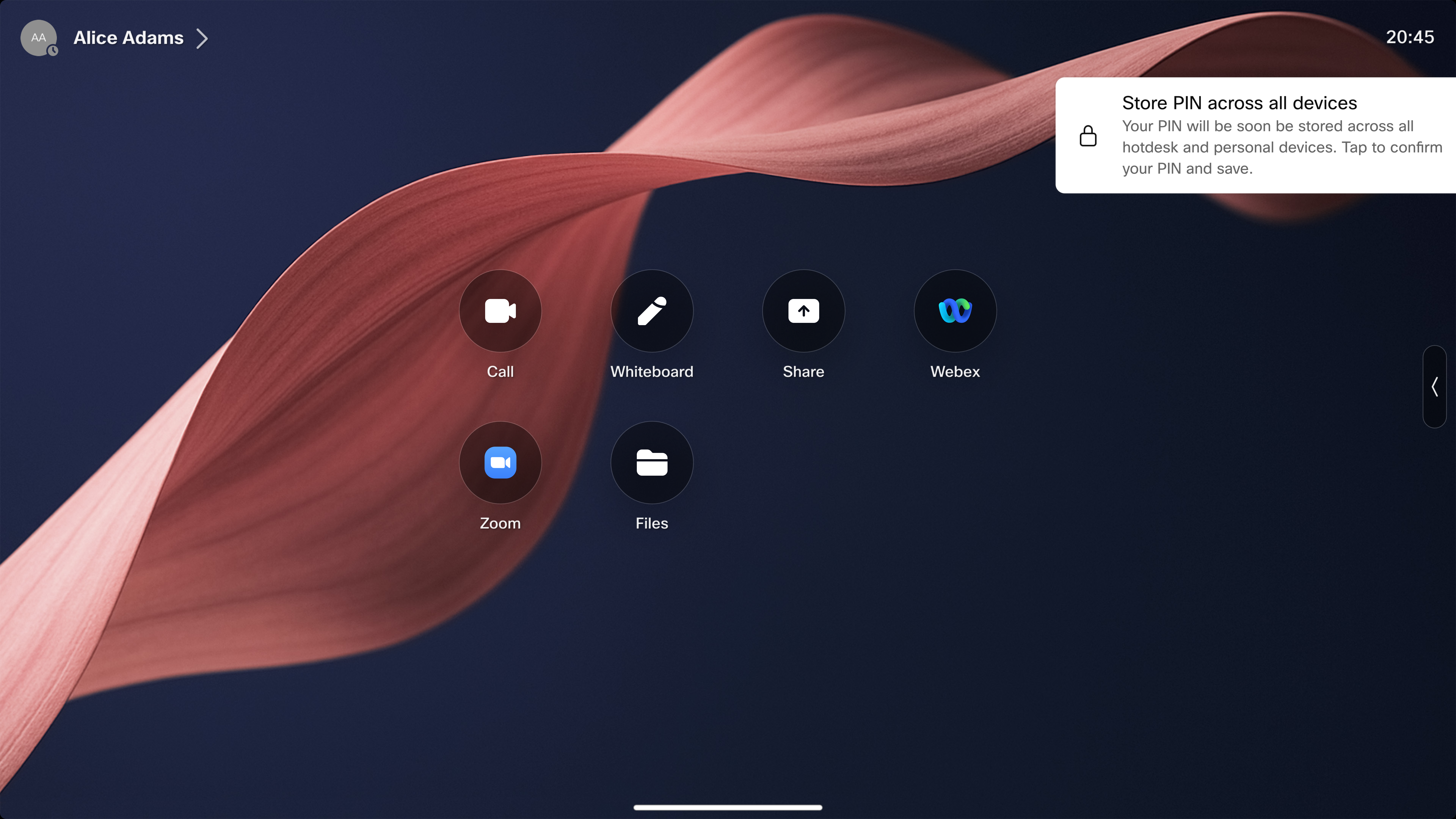 Notification to store the PIN