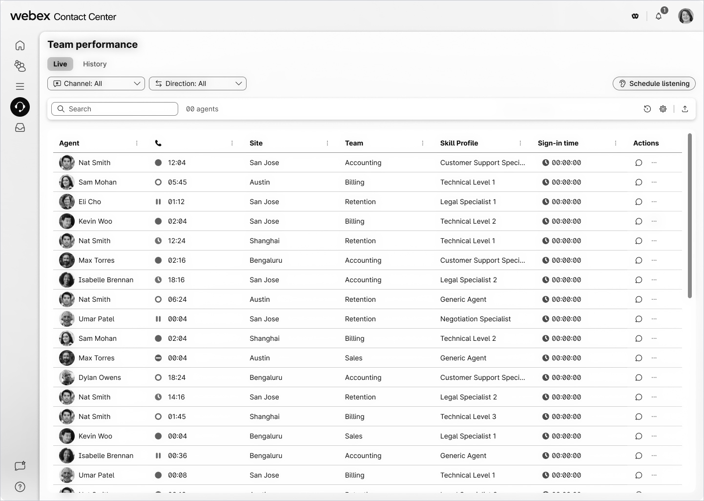 Schedule listening on desktop
