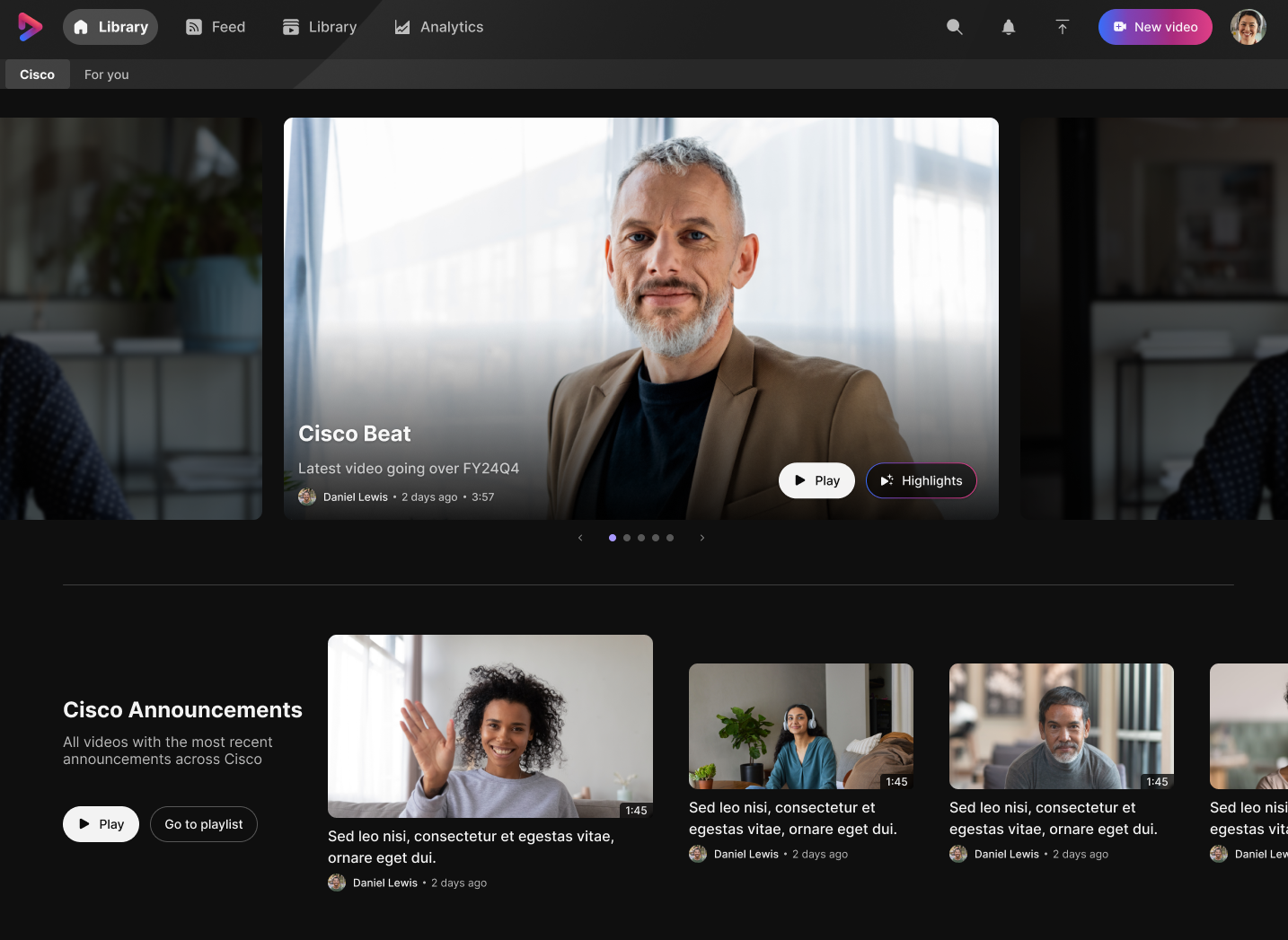 Screenshot of company page