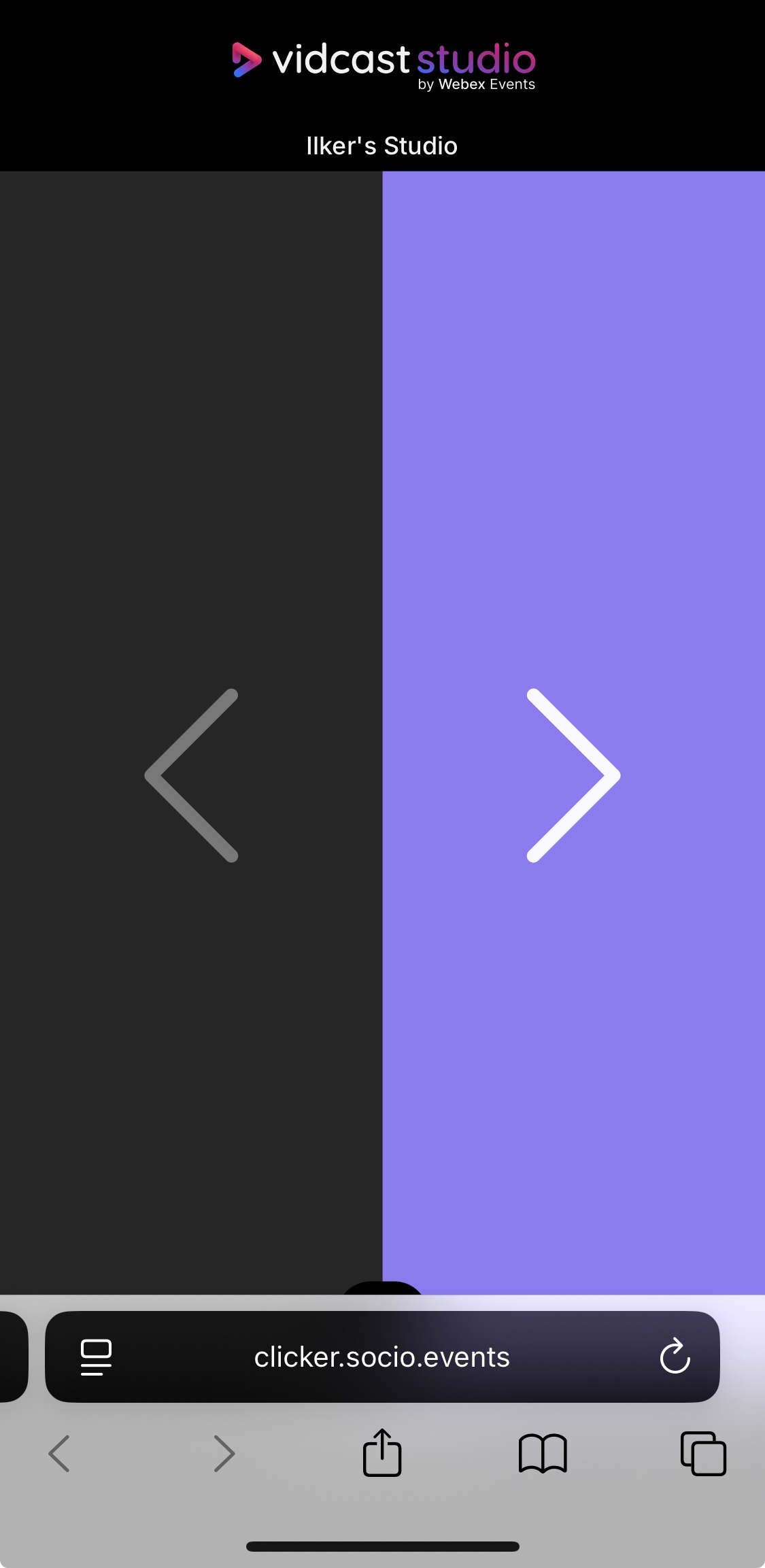 Clicker page on the browser
