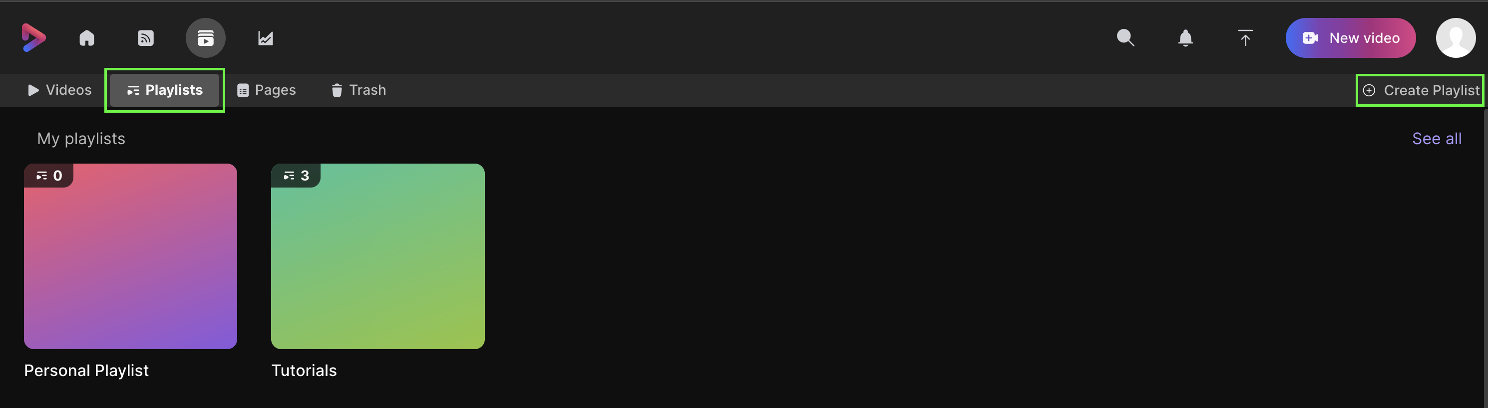 Create playlist screenshot