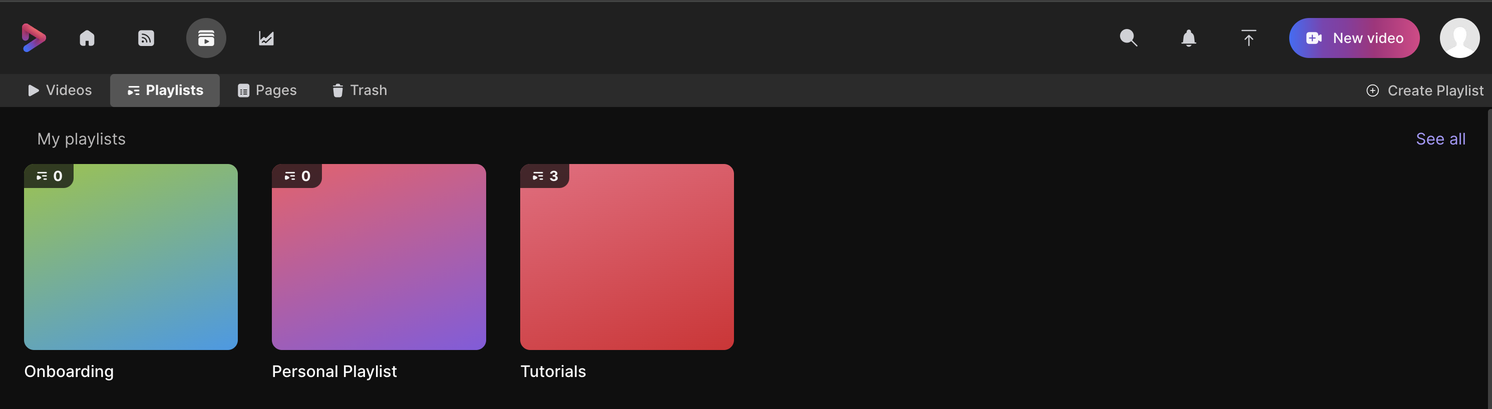 Playlist page screenshot