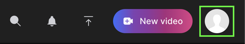 Screenshot of top right icon selection with profile avatar highlighted