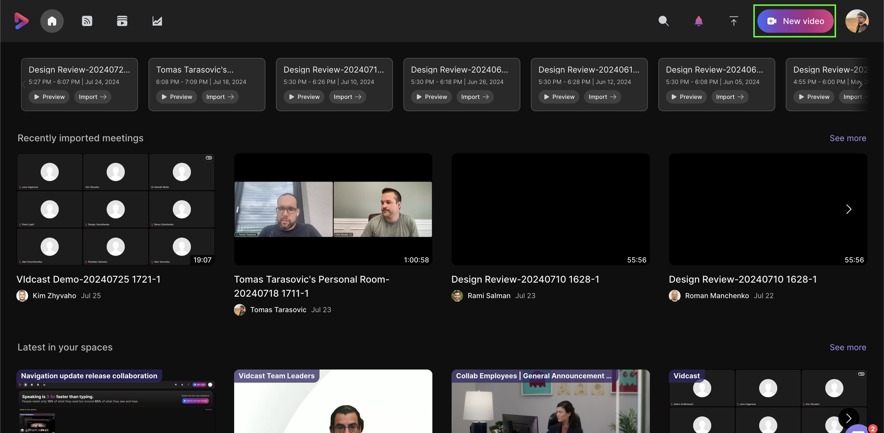 Screenshot of the homepage