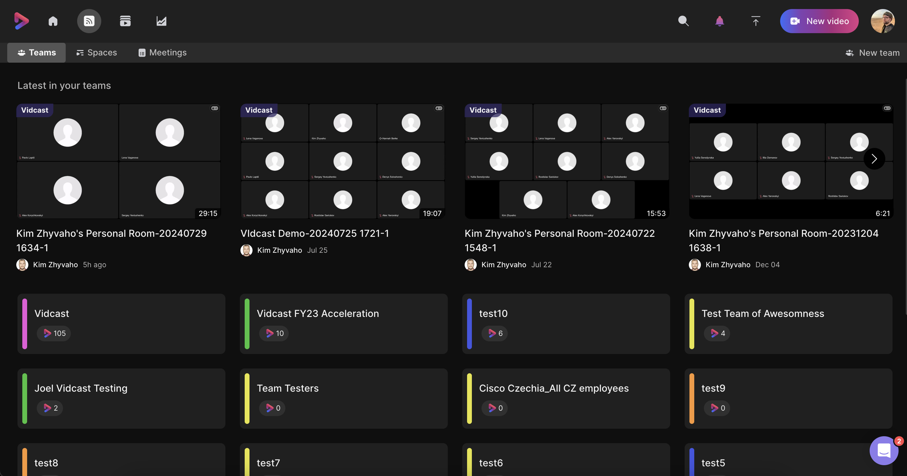 Screenshot of webex teams tab in feed