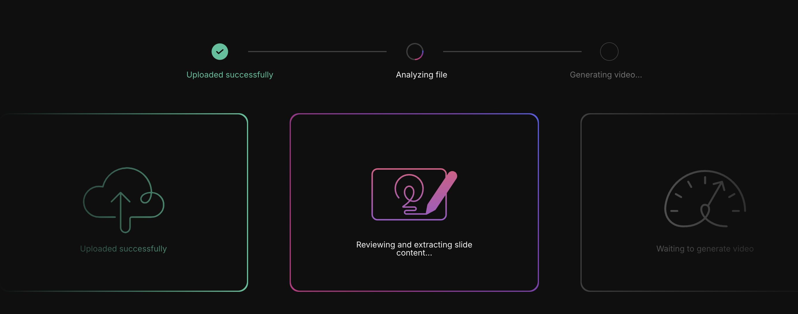 screenshot of the processing screen
