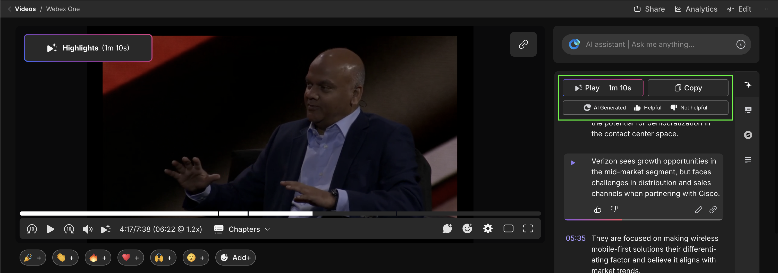 highlights in the control panel highlighted