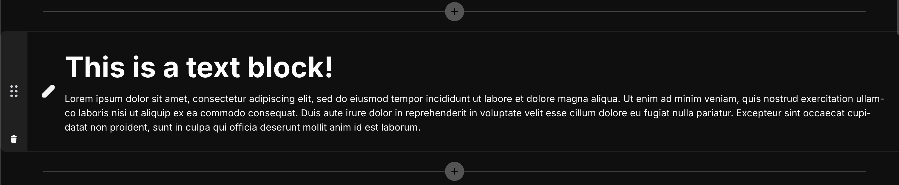 Screenshot of the text block