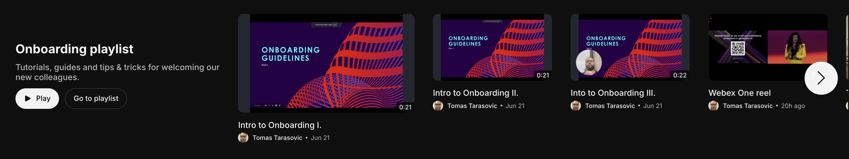 playlist section screenshot