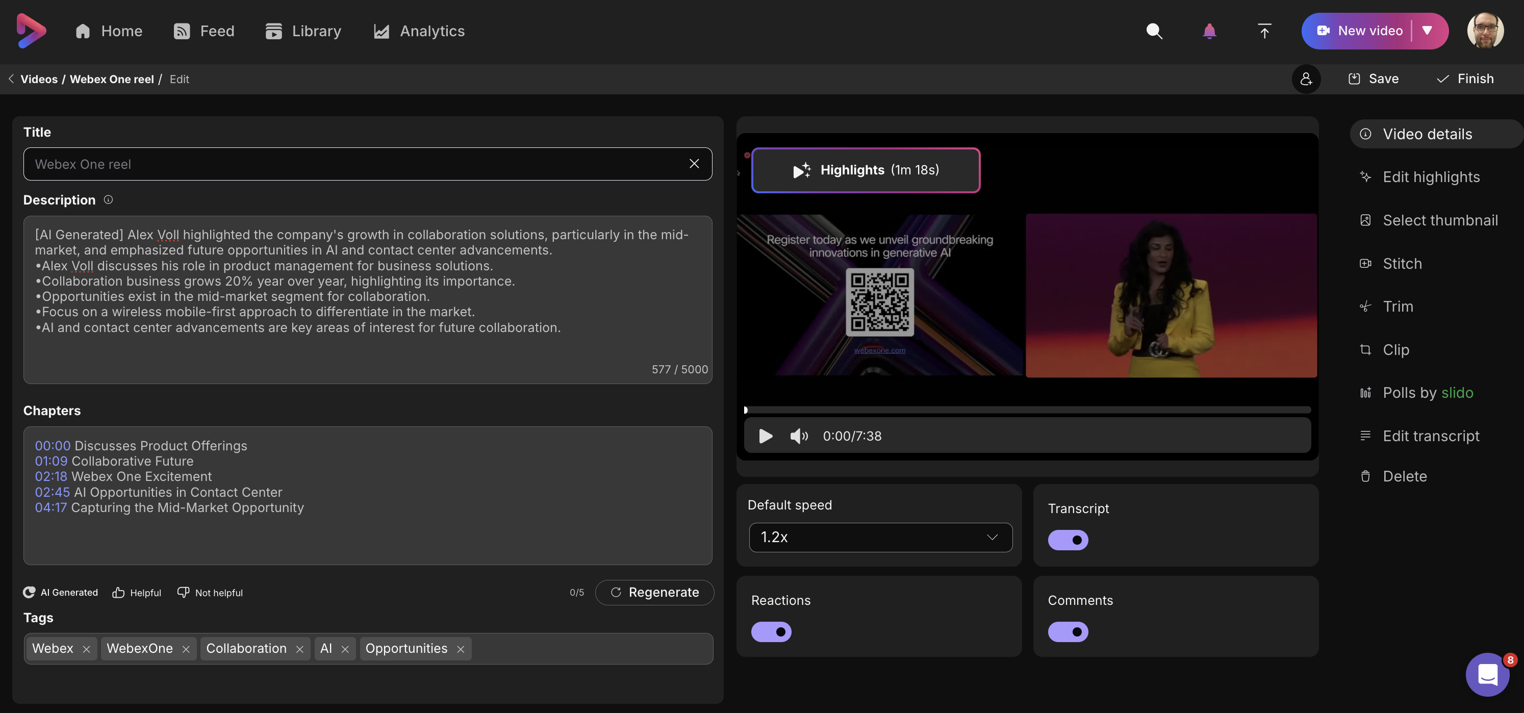 Video details screenshot