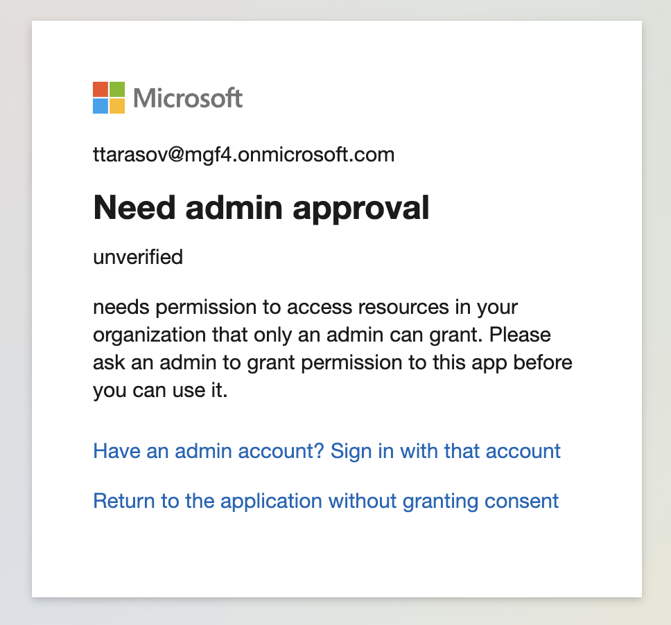 need admin approval screenshot