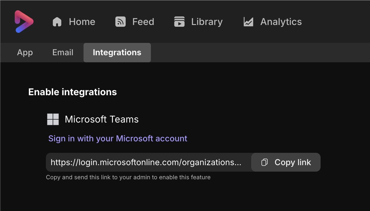 integrations tab screenshot