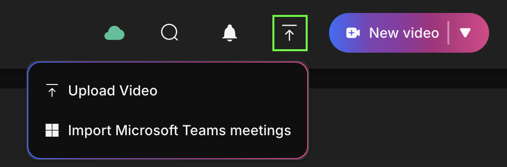 screenshot of the import meetings button
