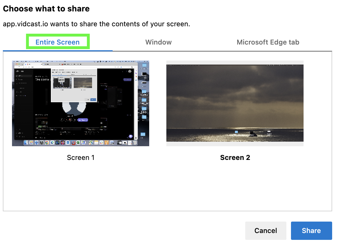 Entire Screen