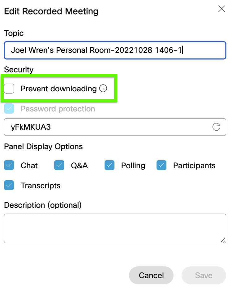 Import Your Webex Meeting