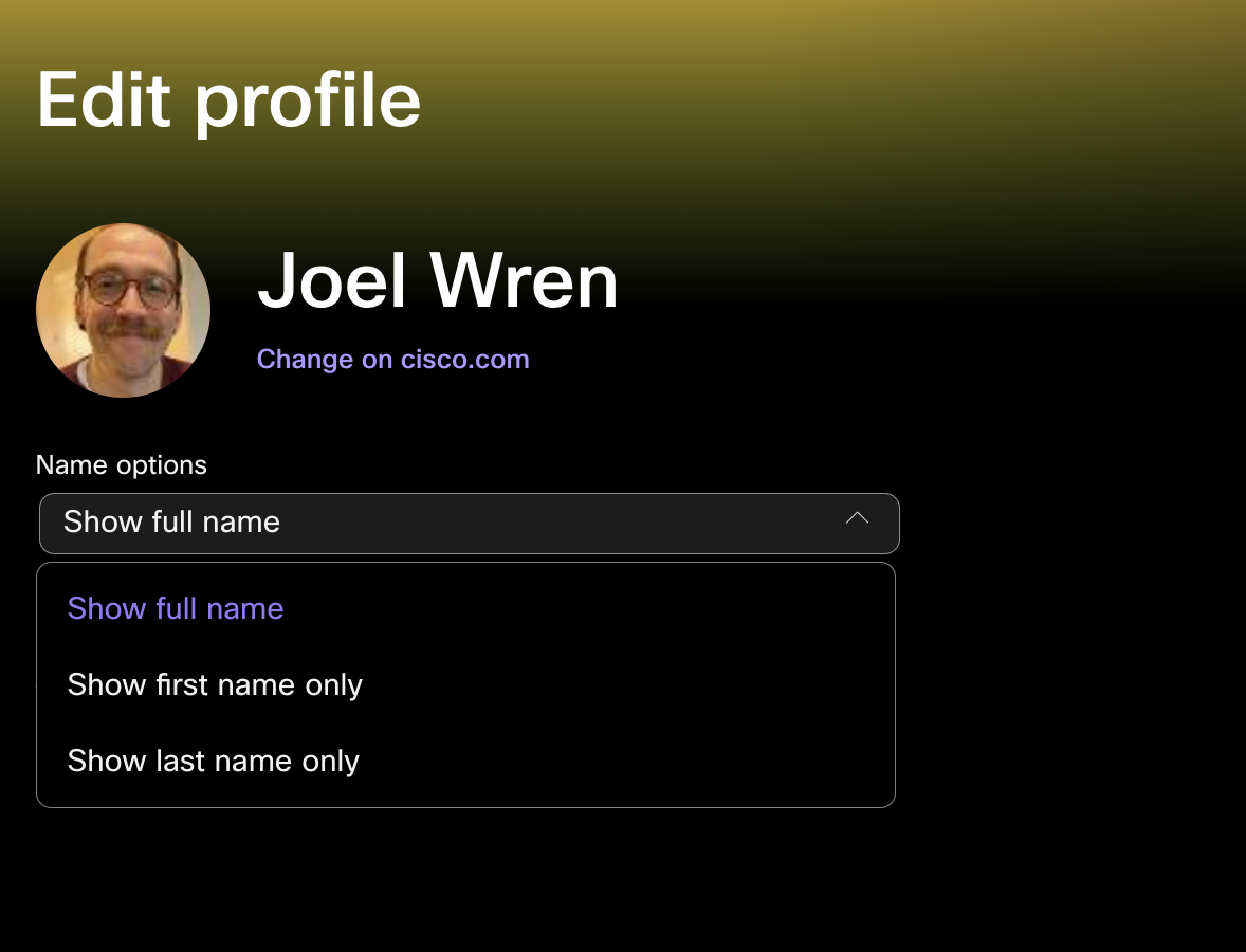 Edit profile