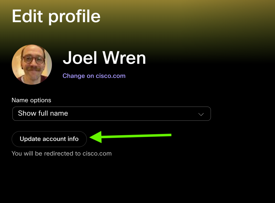 Update account info