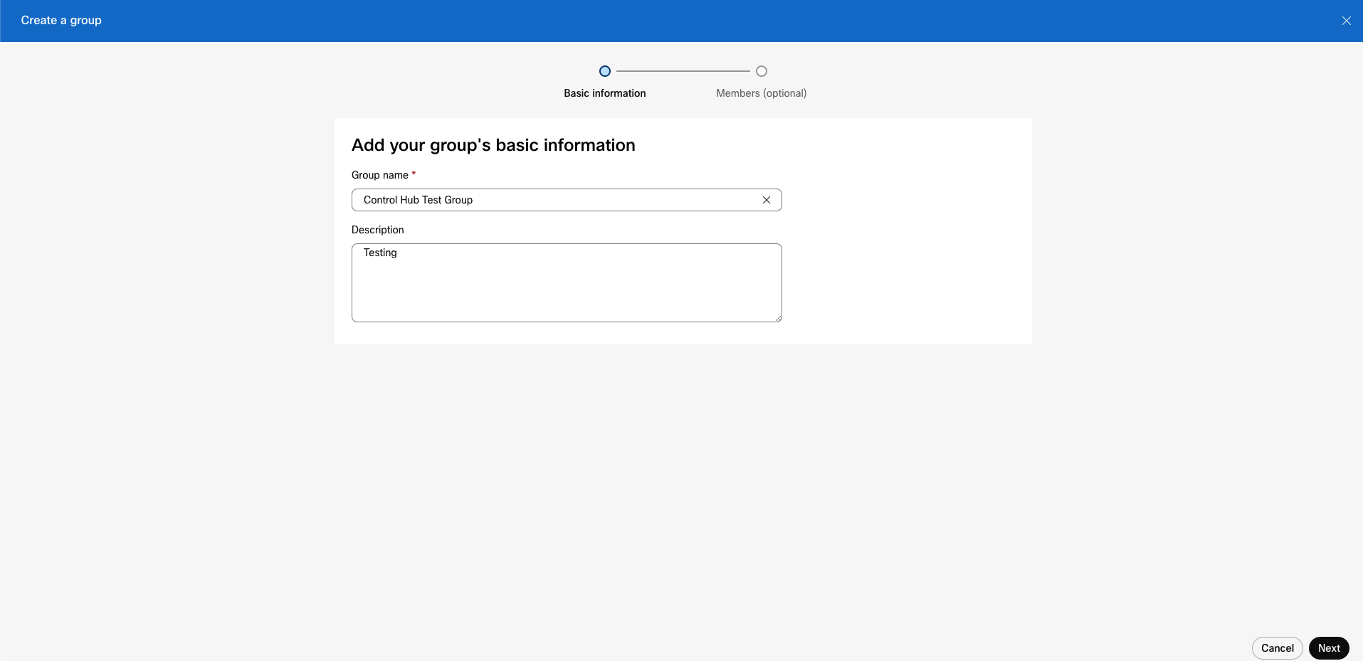 Group settings